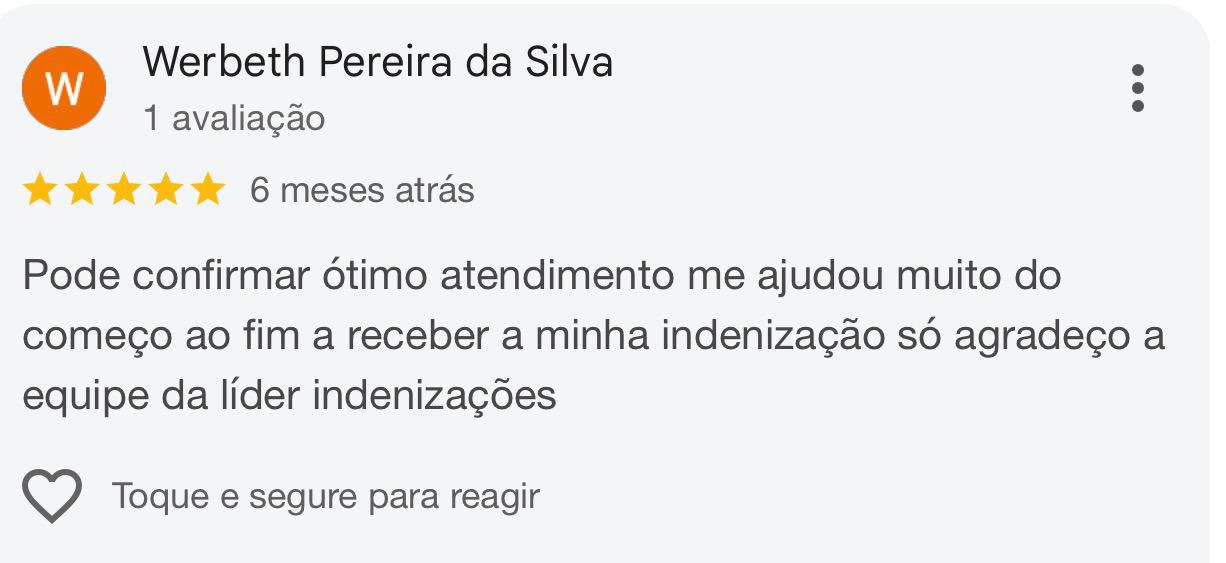 Avaliação Google 2 - Líder Indenizações